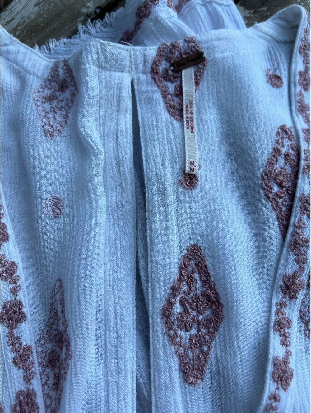 Free People Sleeveless Diamond Embroidered white top - Picture 7 of 8
